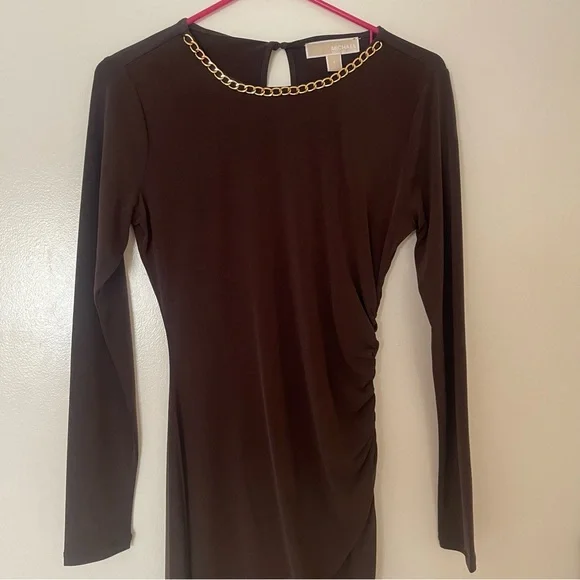 Michael Kors Dresses Michael Kors Brown Mini Long Sleeve Dress
